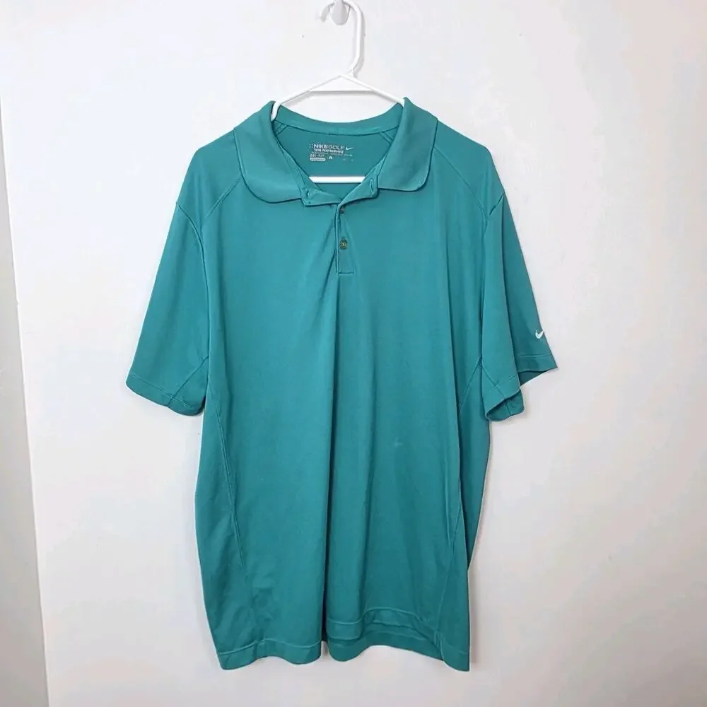 Nike Golf‎ Tour Performance Blue Sporty Athleisure Outdoor Dri-Fit Polo Size XL